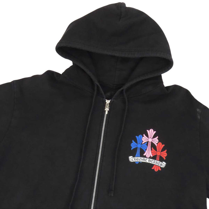 CHROME HEARTS 
CH ダガージップ フーディ スウェット コットン 
マルチ セメタリー クロス プリント ジップアップ パーカー