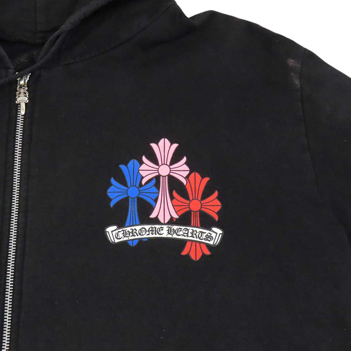 CHROME HEARTS 
CH ダガージップ フーディ スウェット コットン 
マルチ セメタリー クロス プリント ジップアップ パーカー