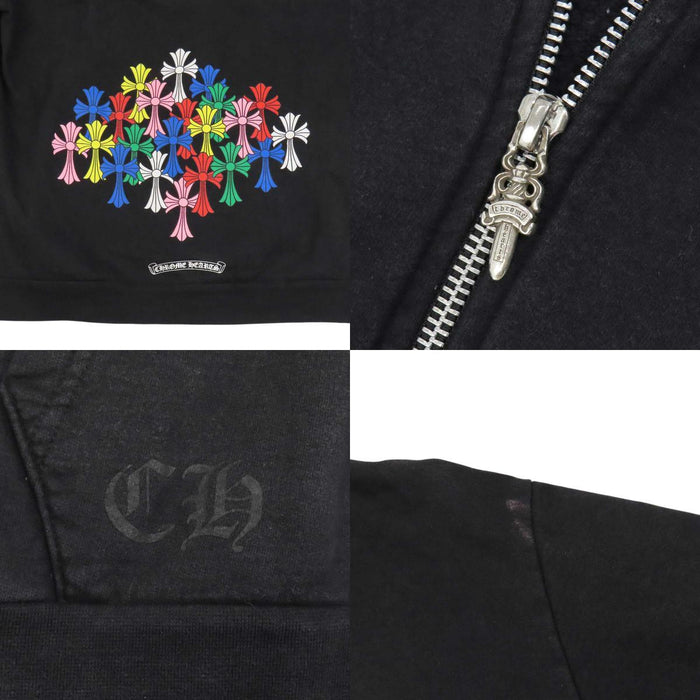 CHROME HEARTS 
CH ダガージップ フーディ スウェット コットン 
マルチ セメタリー クロス プリント ジップアップ パーカー