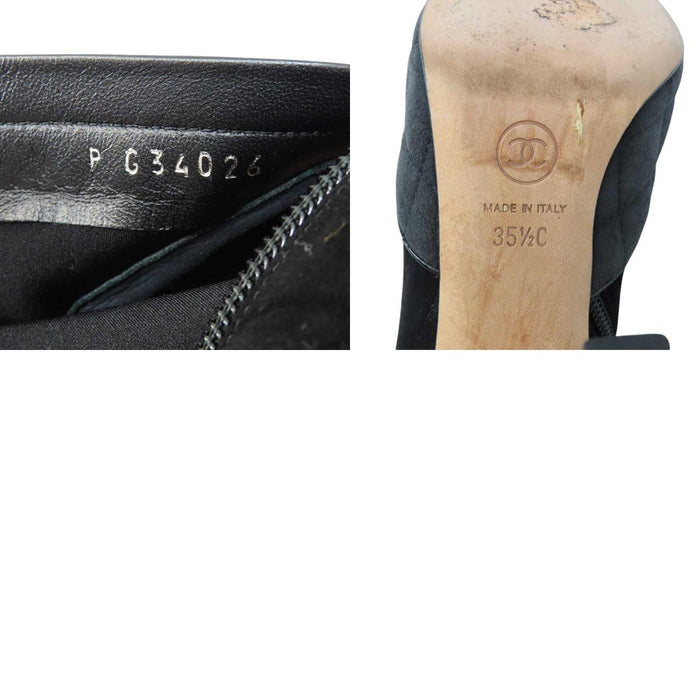 CHANEL 
COCO CC ロゴ キルティング 
ココマーク スウェード ショートブーツ