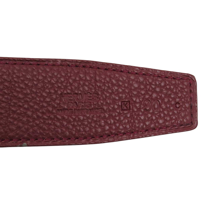 HERMES 
H アッシュ □K刻印 Hロゴ レザー 32MM 
コンスタンス Hストリエ リバーシブル ベルト