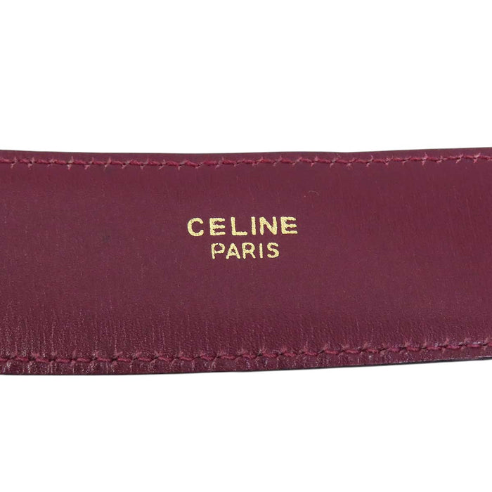CELINE 
ロゴ ゴールドカラーメタル 
スター ボール バックル レザー ベルト