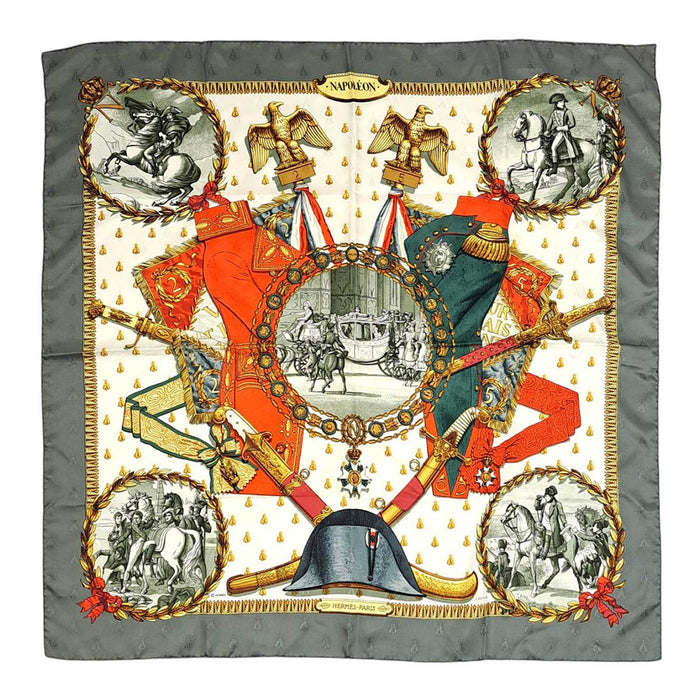 HERMES 
ナポレオン シルク 大判 
カレ 90 NAPOLEON スカーフ