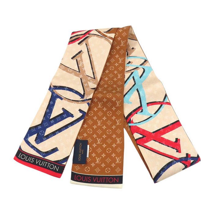 LOUIS VUITTON 
LV ロゴ シルク 
バンドー プラネット モノグラム スカーフ