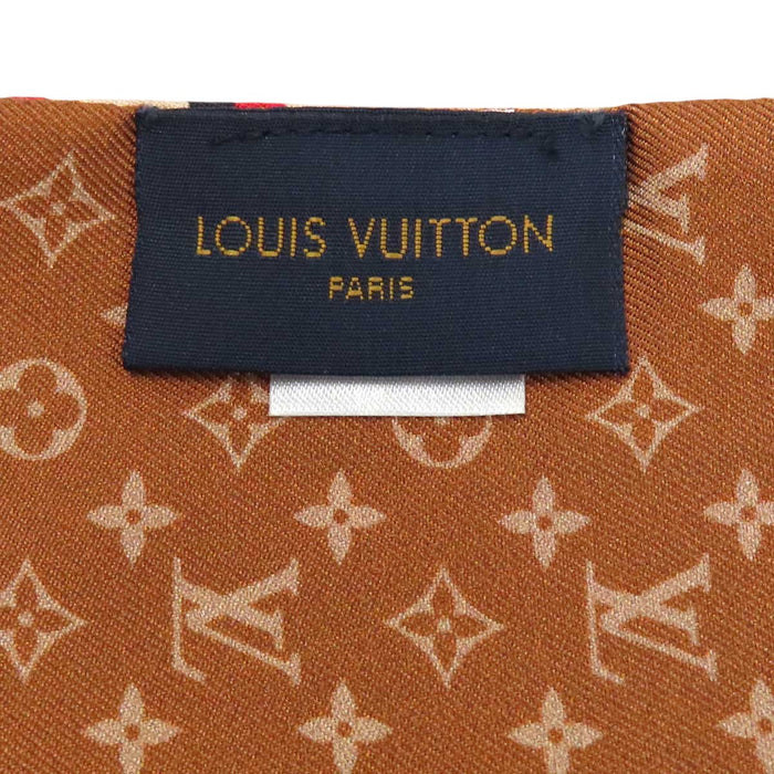 LOUIS VUITTON 
LV ロゴ シルク 
バンドー プラネット モノグラム スカーフ