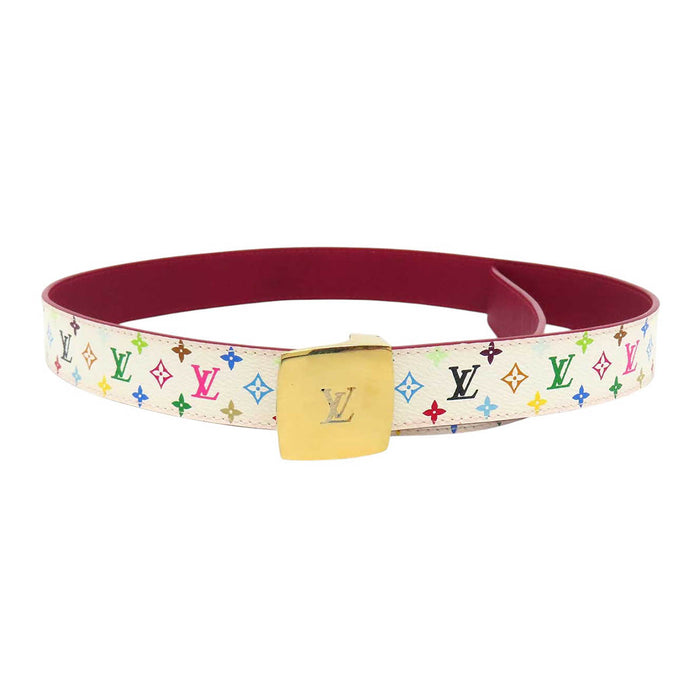 LOUIS VUITTON 
レザー ブロン 
サンチュール キャレ LVカット ベルト 
モノグラムマルチカラー