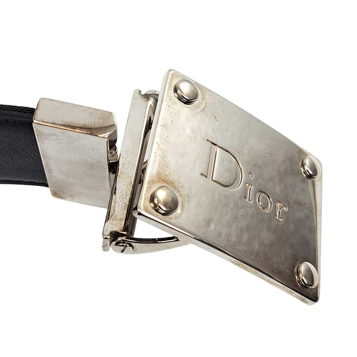 Dior 
シルバーカラーメタル リバーシブル 
ロゴ バックル オブリーク ベルト