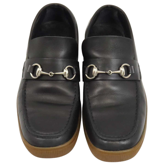 GUCCI 
レザー 
ホースビット ラバーソール ローファー