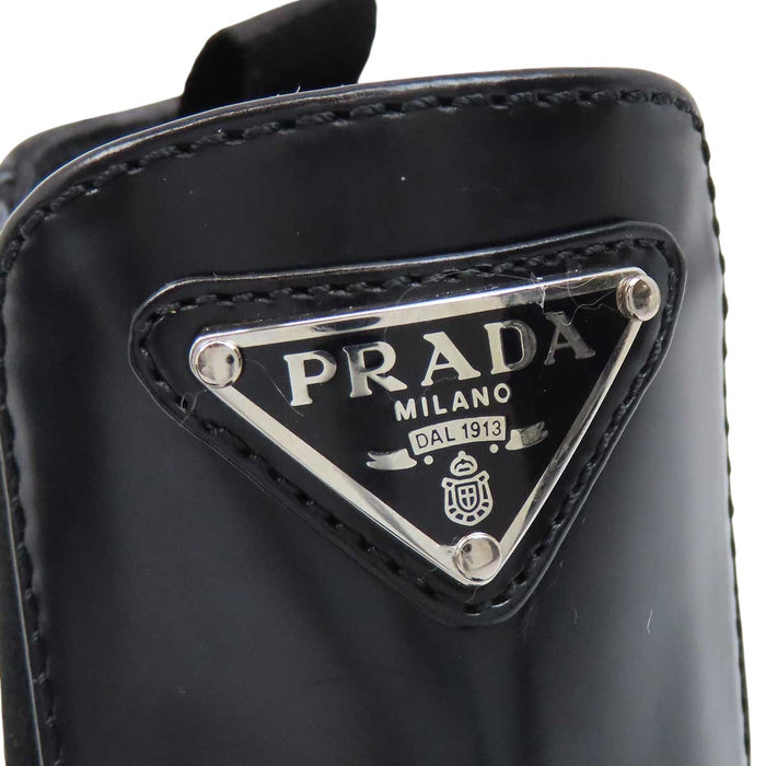 PRADA 
三角プレート レザー 
トライアングルロゴ サイドゴア ブーツ