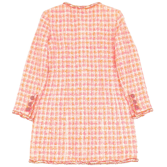 CHANEL 
COCO CC ココボタン ノーカラー ダブルジップ ジップアップ 19C 
ココマーク ツイード スパンコール ジャケット