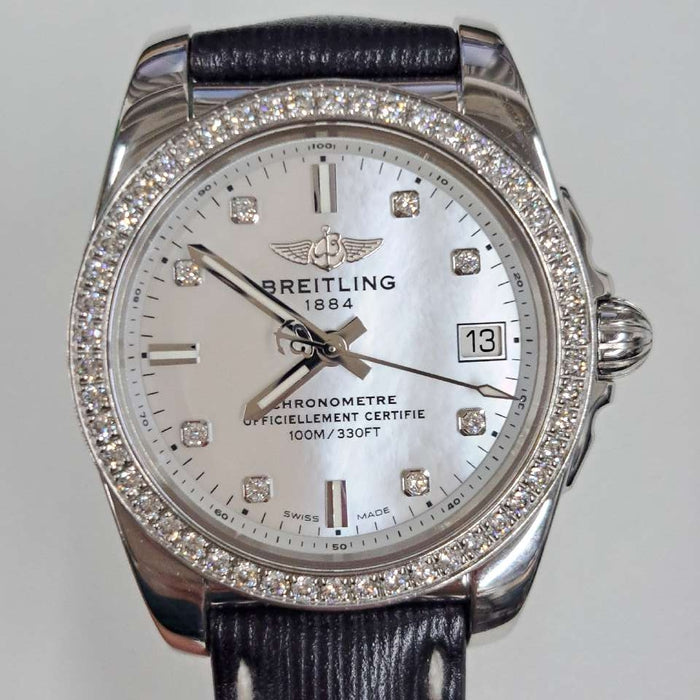 【WHOLESALES】
BREITLING 
A74330 
ギャラクティック36 ダイヤベゼル 
内箱　ギャランティ(液晶にじみあり)　クロノメーター証　純正レザーベルト(使用感中)