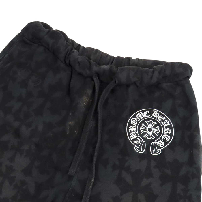 CHROME HEARTS 
CH クロス 総柄 スウェット コットン 
グレイブヤード ホースシュー ハーフパンツ