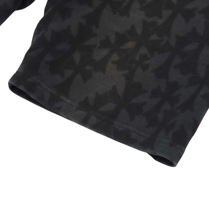 CHROME HEARTS 
CH クロス 総柄 スウェット コットン 
グレイブヤード ホースシュー ハーフパンツ