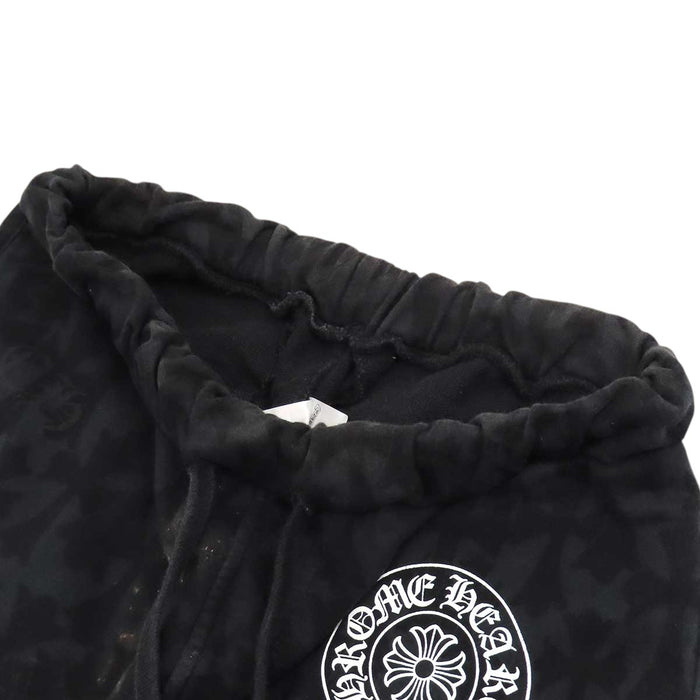 CHROME HEARTS 
CH クロス 総柄 スウェット コットン 
グレイブヤード ホースシュー ハーフパンツ