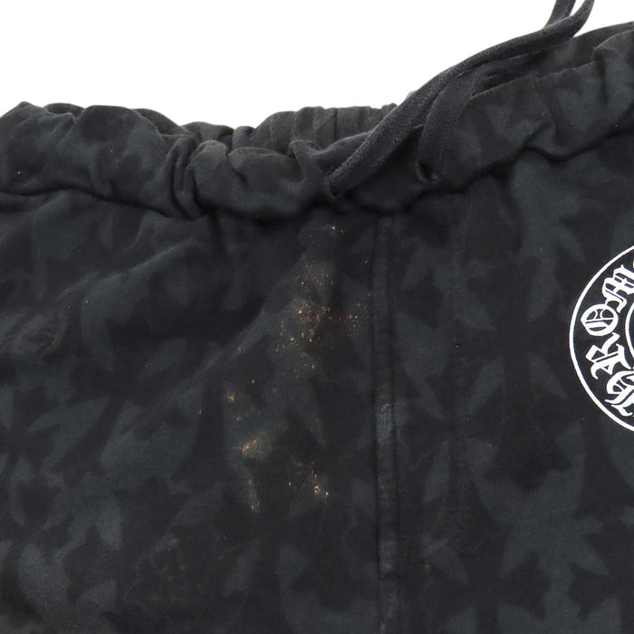 CHROME HEARTS 
CH クロス 総柄 スウェット コットン 
グレイブヤード ホースシュー ハーフパンツ