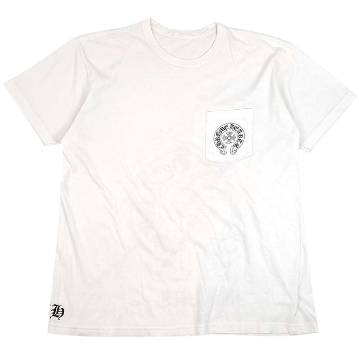CHROME HEARTS 
CH ロゴ コットン クルーネック スクロールラベル 
ホースシュー マイアミ限定 プリント Tシャツ