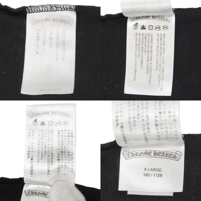 CHROME HEARTS 
CH コットン クルーネック 
スクロールラベル 袖ロゴ ロングスリーブ Tシャツ