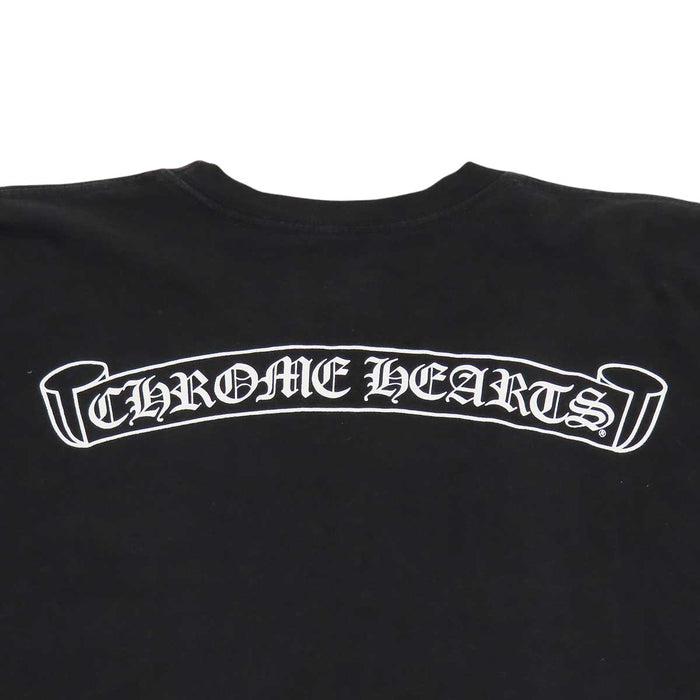 CHROME HEARTS 
CH コットン クルーネック 
スクロールラベル 袖ロゴ ロングスリーブ Tシャツ