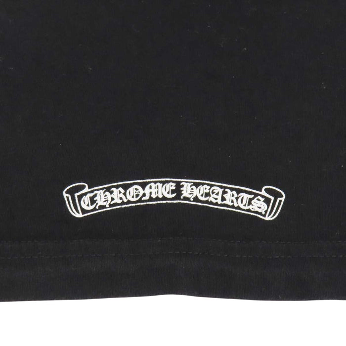 CHROME HEARTS 
CH コットン クルーネック 
スクロールラベル 袖ロゴ ロングスリーブ Tシャツ