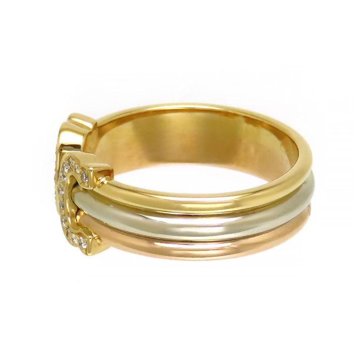 CARTIER 
2C スリーゴールド ダイヤモンド リング SM