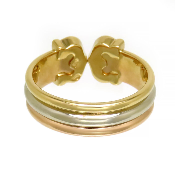 CARTIER 
2C スリーゴールド ダイヤモンド リング SM
