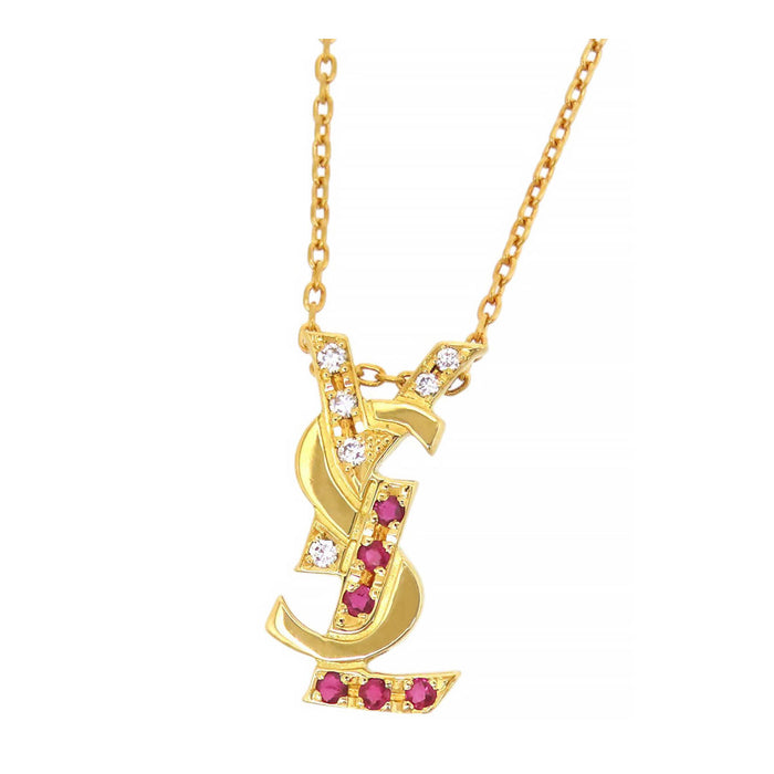 SAINT LAURENT Logo Necklace