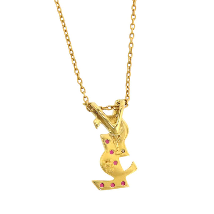 SAINT LAURENT Logo Necklace