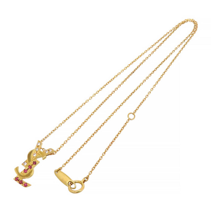 SAINT LAURENT Logo Necklace