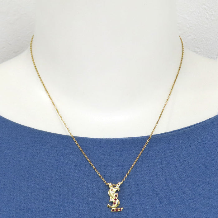 SAINT LAURENT Logo Necklace