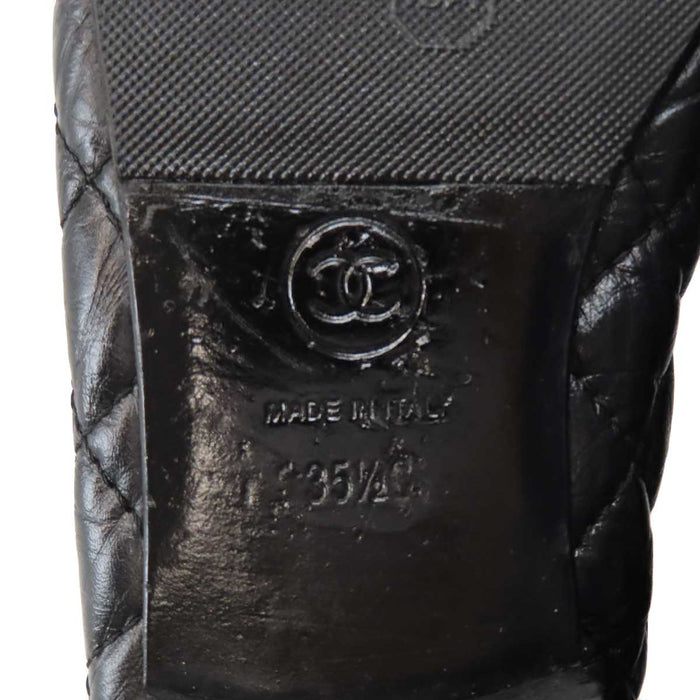 CHANEL 
COCO CC ロゴ リボン フラット レザー 
ココマーク バレリーナ パンプス 
マトラッセ