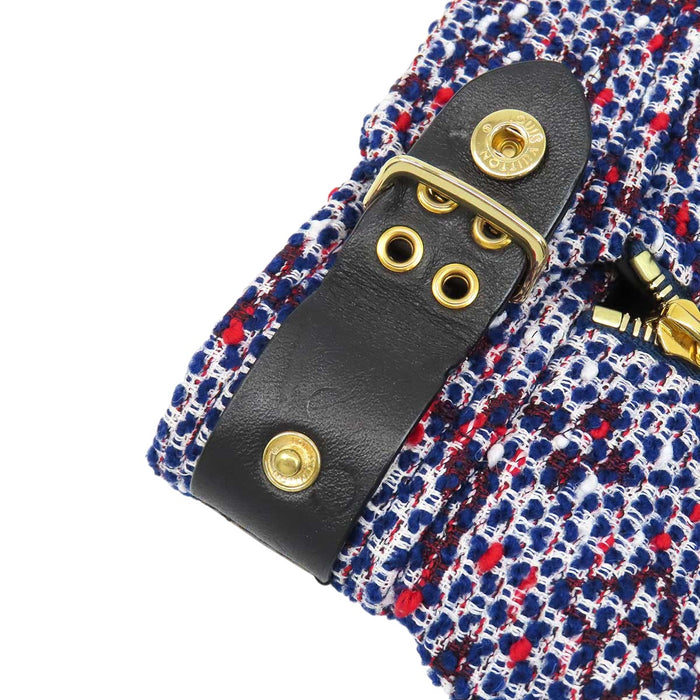 LOUIS VUITTON 
総柄 ゴールドカラー レザー 
モノグラム ジップ スカート