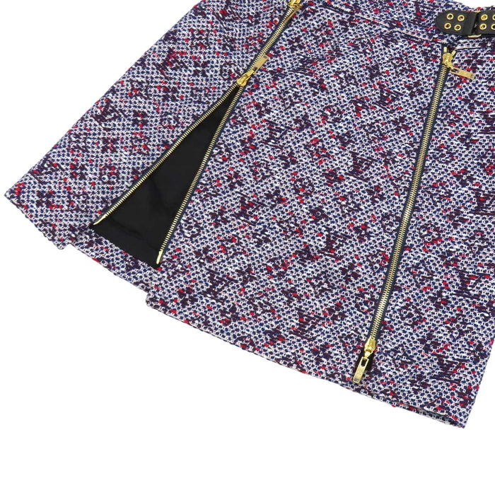 LOUIS VUITTON 
総柄 ゴールドカラー レザー 
モノグラム ジップ スカート