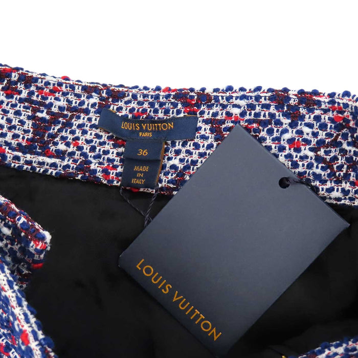 LOUIS VUITTON 
総柄 ゴールドカラー レザー 
モノグラム ジップ スカート