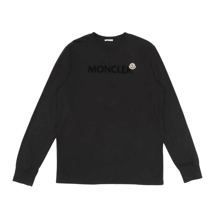 MONCLER 
2026年製 ワッペン コットン クルーネック 
ロゴ ロングスリーブ Tシャツ