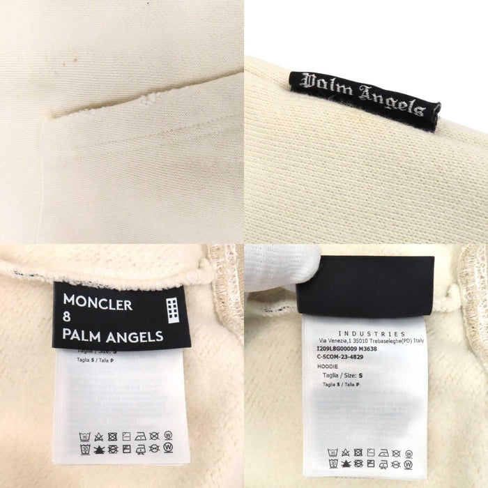 MONCLER 
パーム エンジェルス スウェット USED加工 2023年製 裏起毛 
HOODIE GENIUS 8 PALM ANGELS コラボ ロゴ フーディ 
モンクレールジーニアス