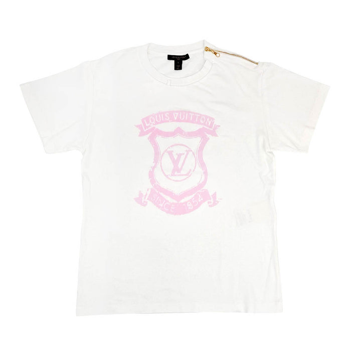 LOUIS VUITTON 
Logo cotton crew-neck 
LV Signature zipper-detail T-shirt