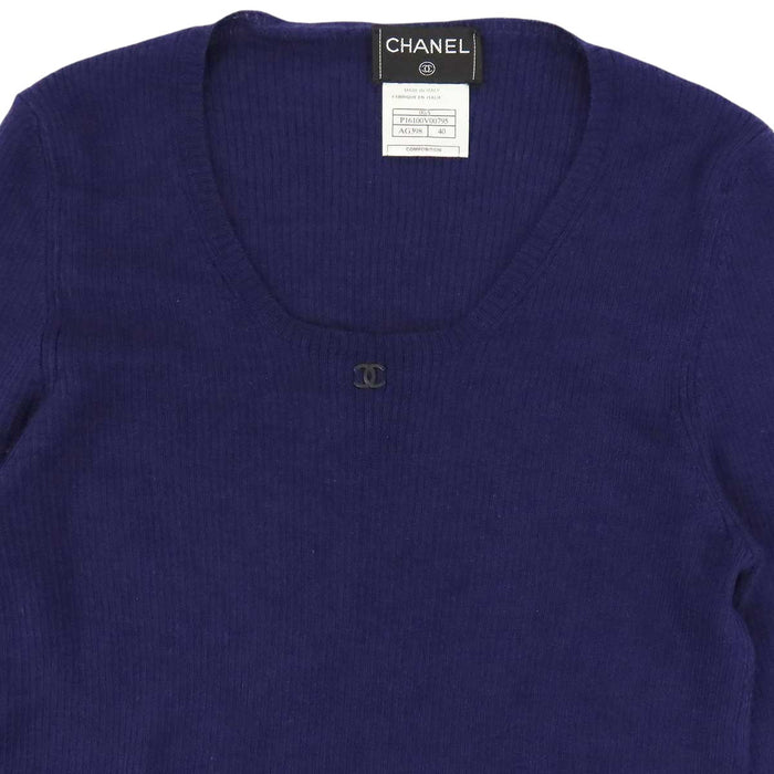 CHANEL 
COCO CC ロゴ カシミヤ混 シルク混 00A 
ココマーク ロングスリーブ ニット