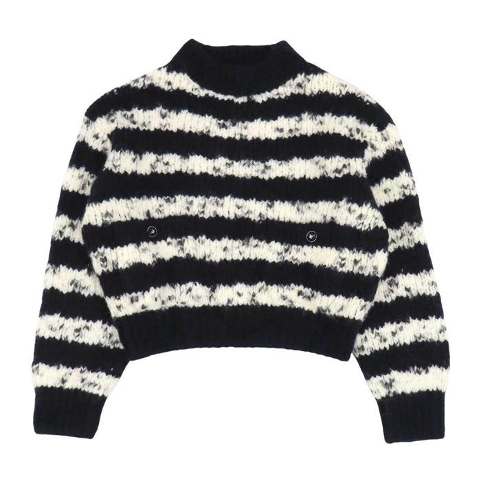 CHANEL 
COCO CC Coco buttons cashmere wool alpaca 
Coco Mark striped knit