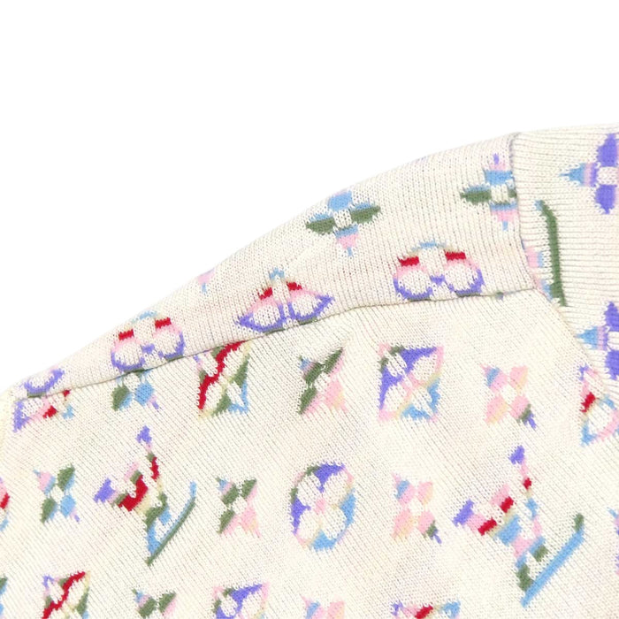 LOUIS VUITTON 
総柄 クルーネック シルク混 マルチカラー 
パステルモノグラム 半袖 ニット