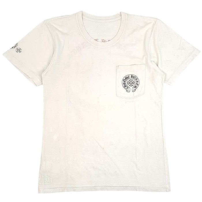 CHROME HEARTS 
CH コットン クルーネック スクロールラベル 
バックグラデーション サークルロゴ プリント Tシャツ