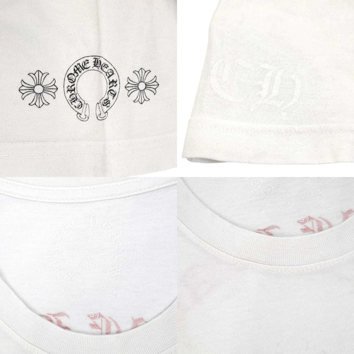 CHROME HEARTS 
CH コットン クルーネック スクロールラベル 
バックグラデーション サークルロゴ プリント Tシャツ