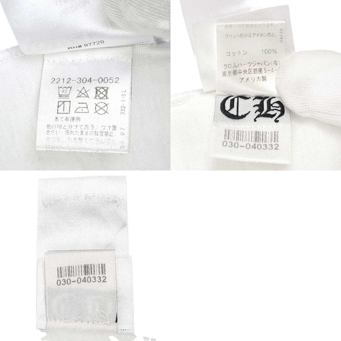 CHROME HEARTS 
CH スクロールラベル コットン クルーネック 
袖フローラル ホースシュー ロングスリーブ Tシャツ