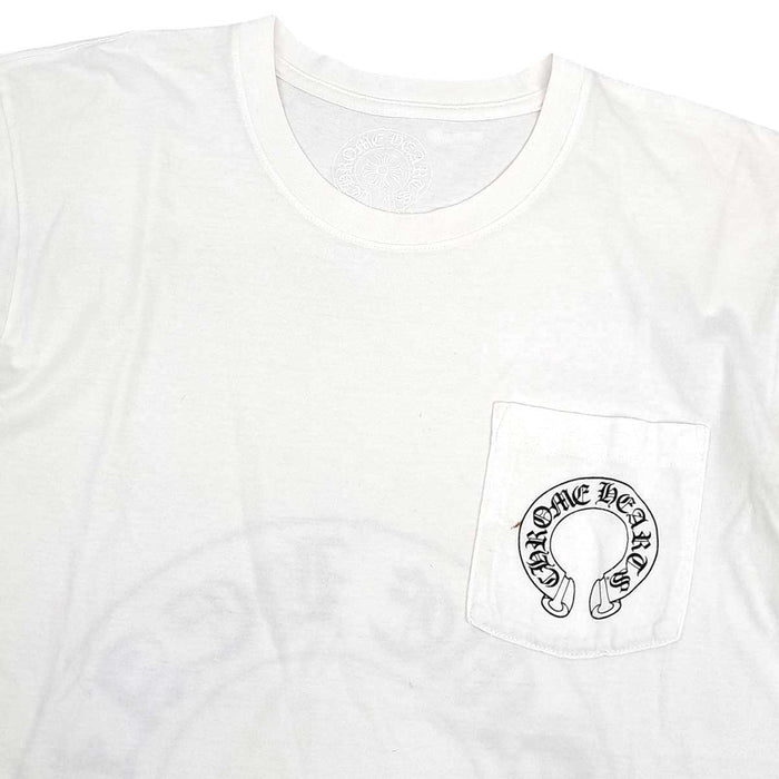 CHROME HEARTS 
CH スクロールラベル コットン クルーネック 
袖フローラル ホースシュー ロングスリーブ Tシャツ