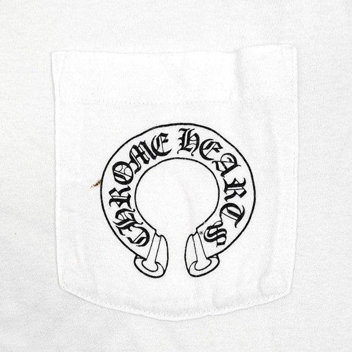 CHROME HEARTS 
CH スクロールラベル コットン クルーネック 
袖フローラル ホースシュー ロングスリーブ Tシャツ