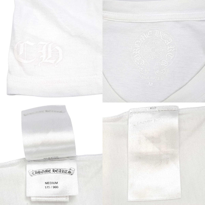CHROME HEARTS 
CH スクロールラベル コットン クルーネック 
袖フローラル ホースシュー ロングスリーブ Tシャツ