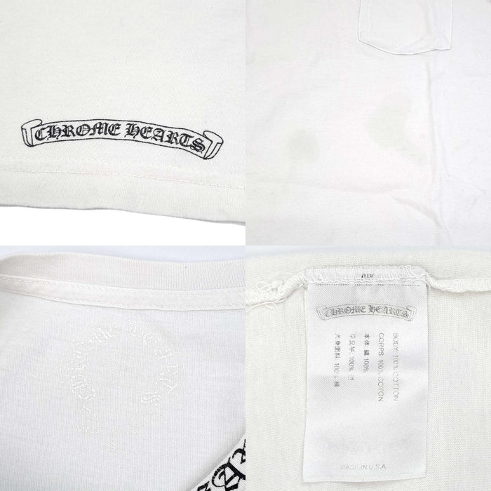 CHROME HEARTS 
CH スクロールラベル コットン アームロゴ クルーネック 
Neck Logo Pocket ロングスリーブ Tシャツ