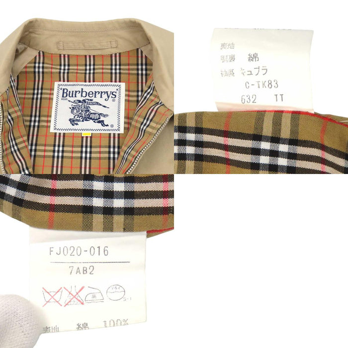 BURBERRY 
コットン ジップアップ 
バーバリーズ 裏地チェック ブルゾン