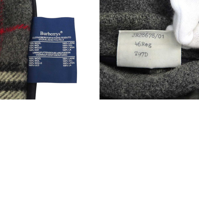 BURBERRY 
ウール ヴィンテージ 裏地チェック 
チェック ダッフルコート