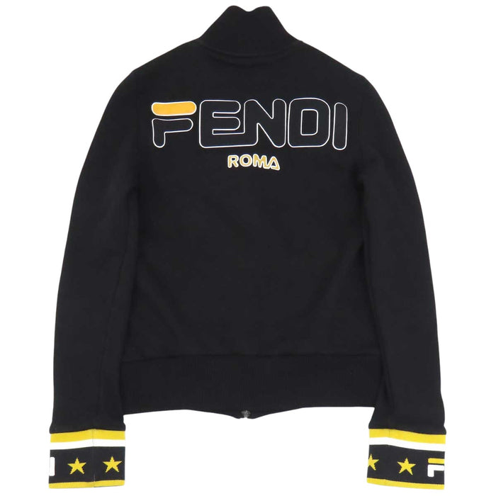 FENDI 
Collaboration FILA logo jersey zip-up side stripe 
FILA track jacket