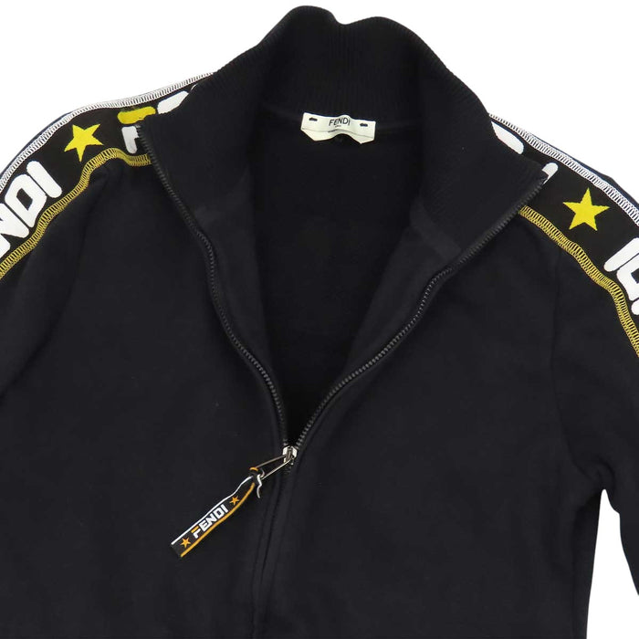 FENDI 
Collaboration FILA logo jersey zip-up side stripe 
FILA track jacket